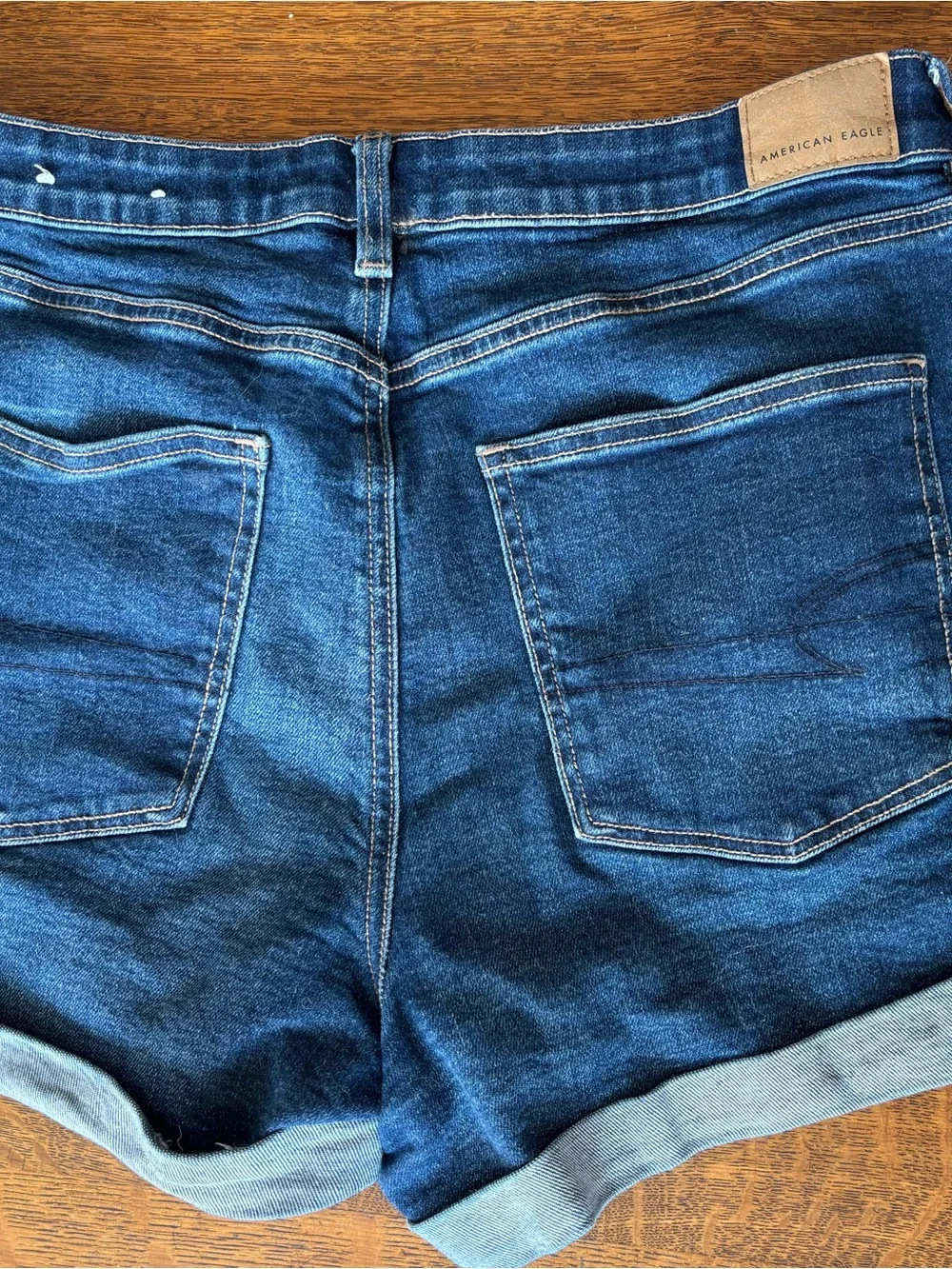 American Eagle Outfitters Blue Cuffed Denim Shorts